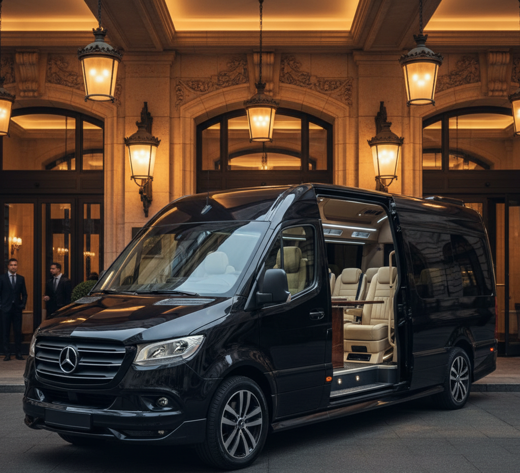 Mercedes Sprinter VIP chauffeur car — Luxury Minibus Zurich limousine service